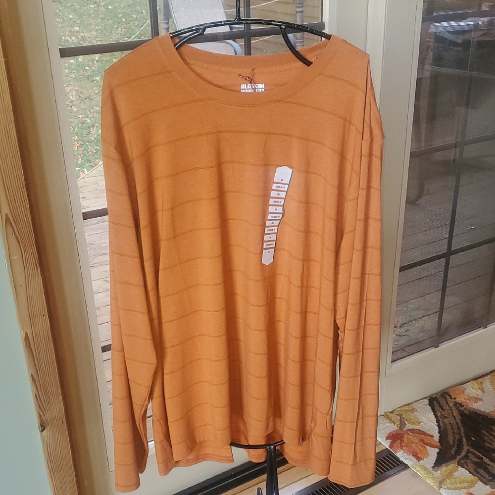 Alaskan Hardgear Duluth Trading Co Men 3XL Renew Bamboo Long Sleeve Shirt Orange